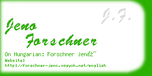 jeno forschner business card